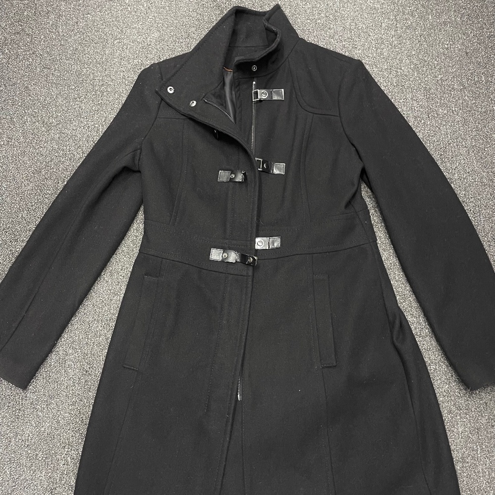 $340 Kenneth Cole Wool Cashmere 4 Coat Leather Patches